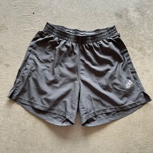 Adidas Aeroready Shorts Mens Small Gray Running 3 Stripe Elastic Waist Gym